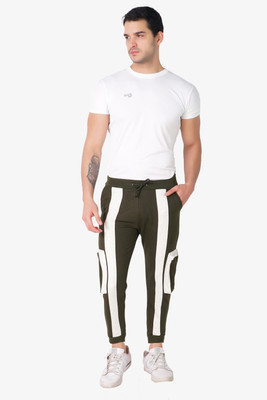 JAKCOM Colorblock Men Dark Green Track Pants