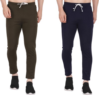 NKSTAR Solid Men Olive, Dark Blue Track Pants