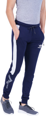 Eagle Elite Self Design Men Blue Track Pants