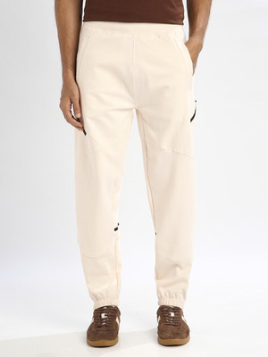 NOBERO Solid Men White Track Pants