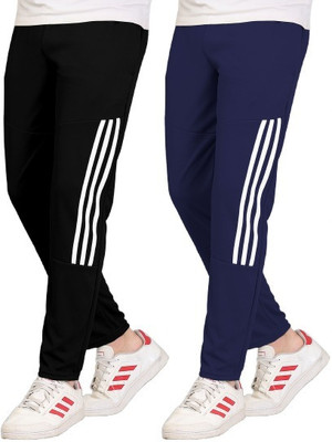 Cronix Striped Men Dark Blue, Black Track Pants