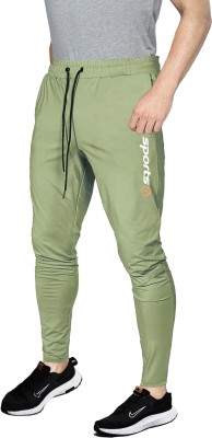 AVOLT Solid Men Green Track Pants