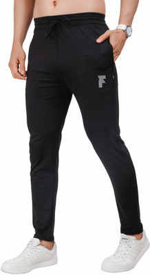 Fusion Solid Men Black Track Pants