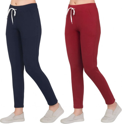 Royal-E-Kashmir Solid Women Maroon, Blue Track Pants