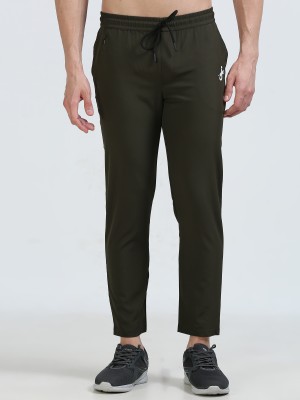 JAGURO Solid Men Olive Track Pants