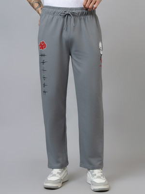 Free Authority Graphic Print Men Grey Track Pants