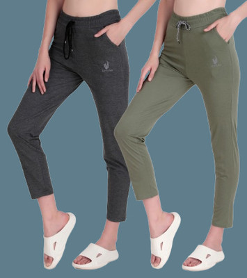 STYOXA Solid Women Light Green, Grey Track Pants