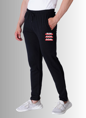 Kartblack Self Design Men Black Track Pants