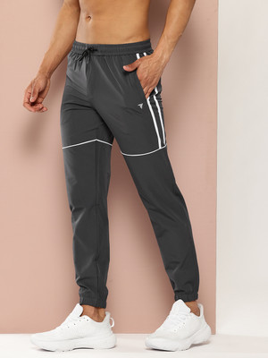 Turnfit Striped Men Grey Track Pants