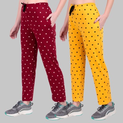 JECKWARD Polka Print Women Red, Yellow Track Pants