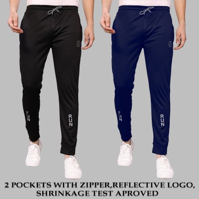 Anand Printed Men Black, Blue Track Pants