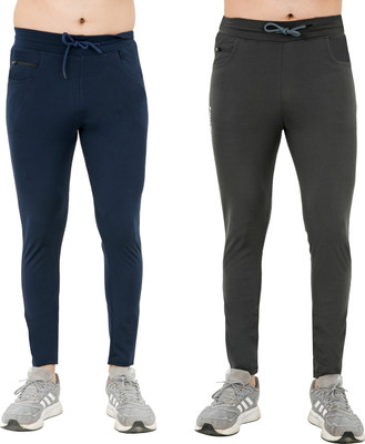 NAVRISE Solid Men Blue, Grey Track Pants