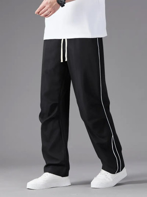 Rajovati Colorblock Men Black Track Pants