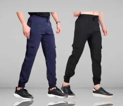 Rm Sports Solid Men Black, Blue Track Pants