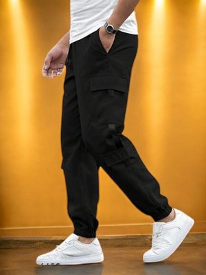 Kesaria Textile Company Self Design Men Black Track Pants