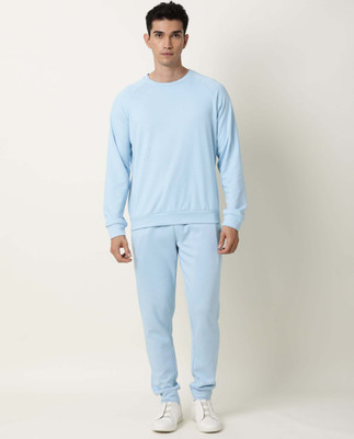 Rare Rabbit Solid Men Blue Track Pants