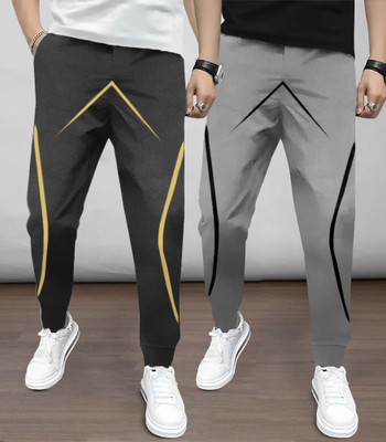 TRIPR Printed Men Grey, Grey Track Pants