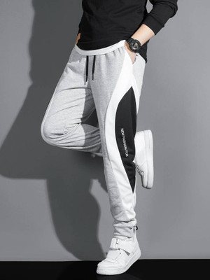 GYRFALCON Colorblock Men Silver Track Pants