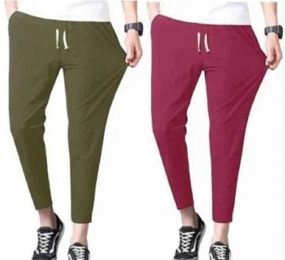 tanu Fashion Solid Men Maroon, Olive Track Pants