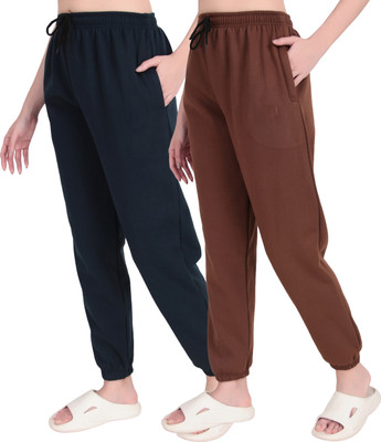 STYOXA Solid Women Dark Blue, Brown Track Pants