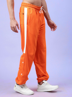 WEARDUDS Self Design Men Orange Track Pants