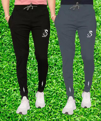 SHIMPEX Printed Men Grey, Black Track Pants