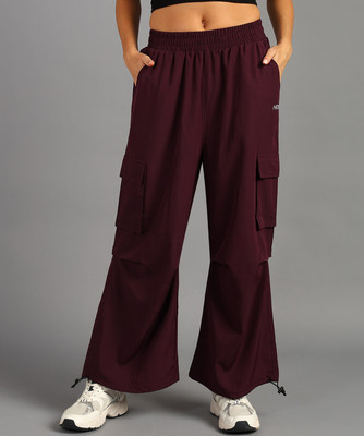 HRX by Hrithik Roshan Solid Women Maroon Track Pants