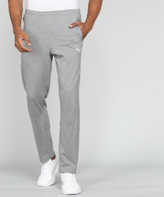 PUMA Zippered Jersey Sweatpants Solid Men Grey Track Pants