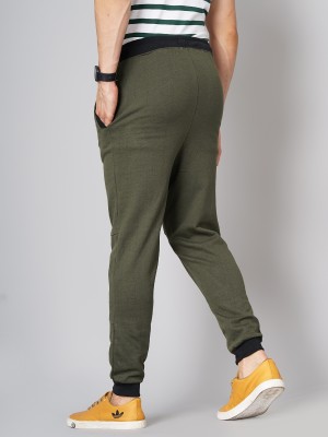 MADSTO Solid Men Dark Green Track Pants