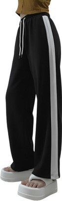 Dockstreet Solid Women Black Track Pants