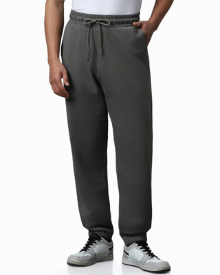 BEWAKOOF Solid Men Grey Track Pants