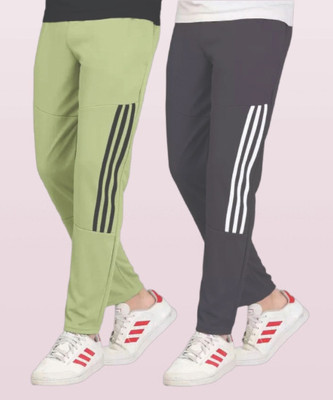 THE SARTHI FASHION WORLD Striped Men Light Green, Grey Track Pants