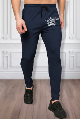 TENRUN Printed Men Dark Blue Track Pants