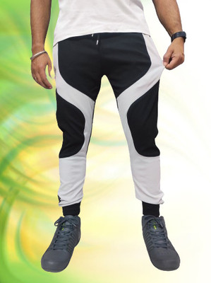 RusticBlooms Colorblock Men Black Track Pants