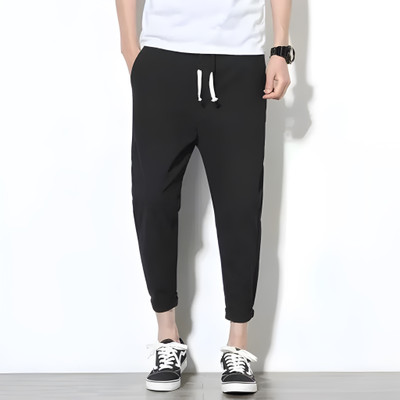 Apex Dragon Solid Men Black Track Pants