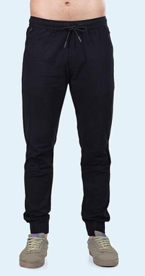 24 Street Printed Men Black Track Pants
