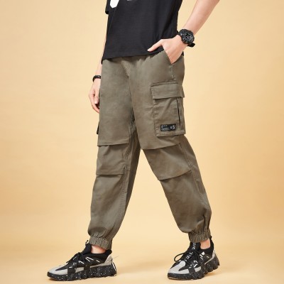 YU by Pantaloons Solid Men Green Track Pants