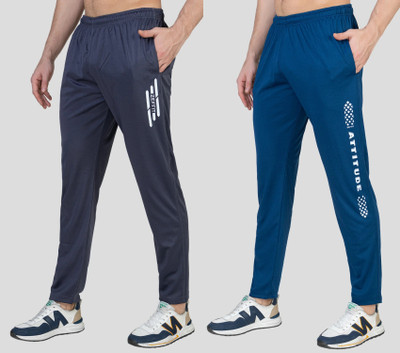 Zeffit Printed Men Grey, Blue Track Pants