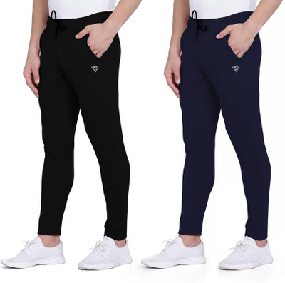 COMBRAIDED Solid Men Black, Blue Track Pants