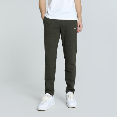 PUMA Striped Men Green Track Pants