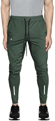 KANEGGYE Solid Men Green Track Pants