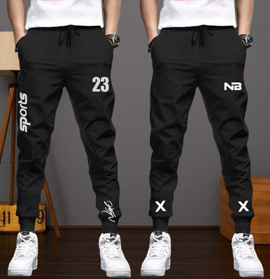 NB NICKY BOY Printed Men Black, Black Track Pants