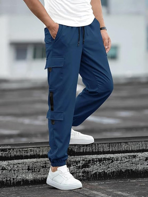 Kesaria Textile Company Solid Men Blue Track Pants