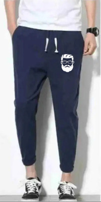 TIARA WORLD Self Design Men Dark Blue Track Pants