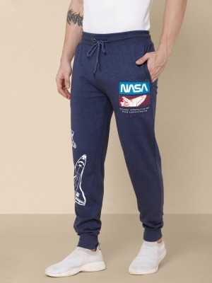 Nasa By Free Authority Graphic Print Men Blue Track Pants