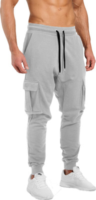 JUGULAR Solid Men Grey Track Pants