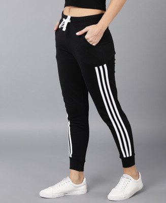 METRONAUT Striped Women Black Track Pants