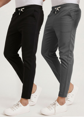 AVOLT Solid Men Black, Grey Track Pants