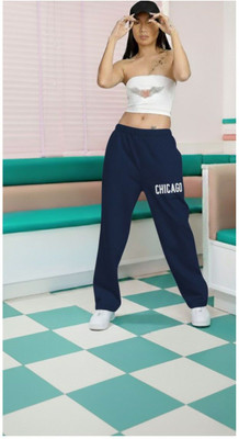 Fitinc Solid Women Blue Track Pants