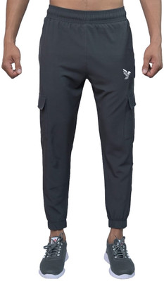 PS COLLECTION Solid Men Grey Track Pants